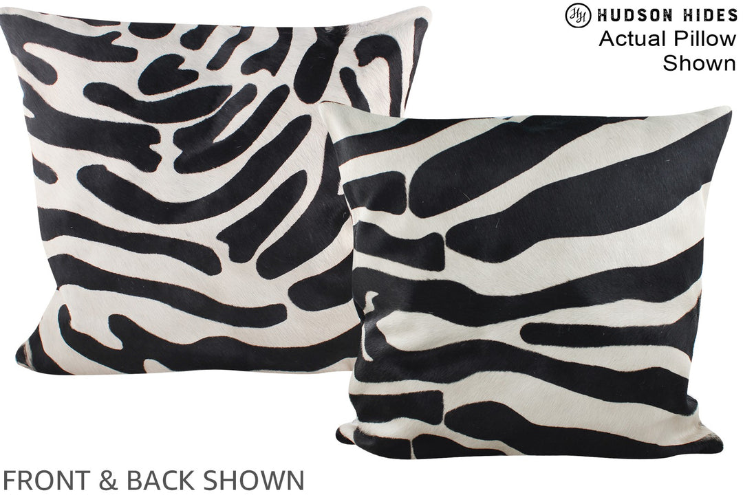Zebra 20"x20" Brazilian Cowhide Pillow #A15004 by Hudson Hides