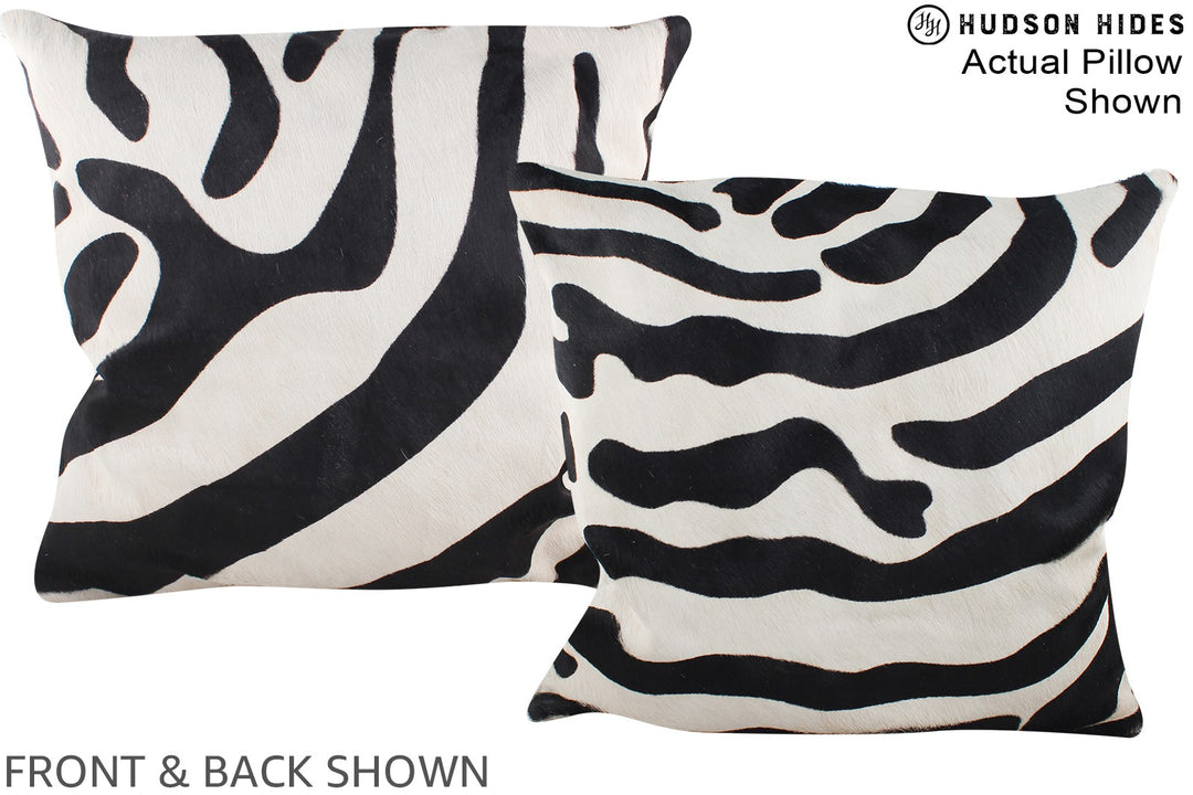 Zebra 20"x20" Brazilian Cowhide Pillow #A15006 by Hudson Hides
