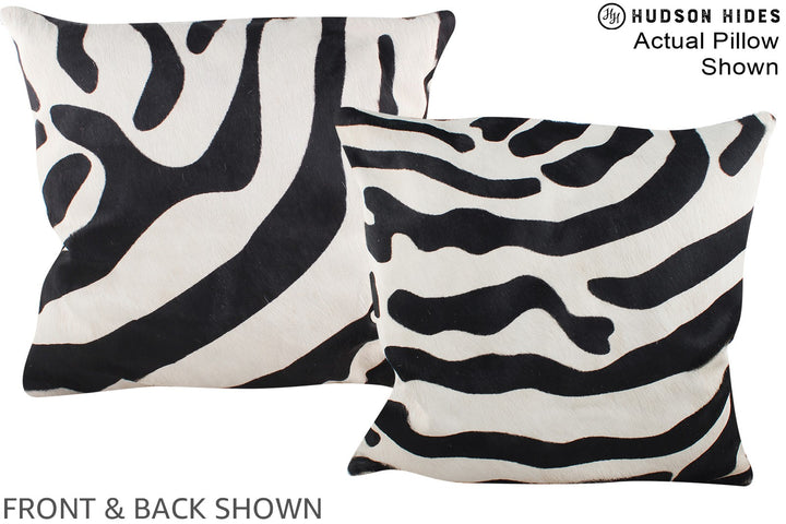 Zebra 20"x20" Brazilian Cowhide Pillow #A15006 by Hudson Hides