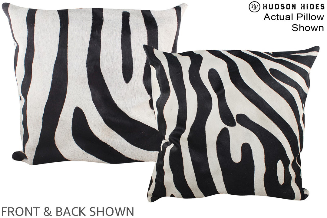 Zebra 20"x20" Brazilian Cowhide Pillow #A15010 by Hudson Hides