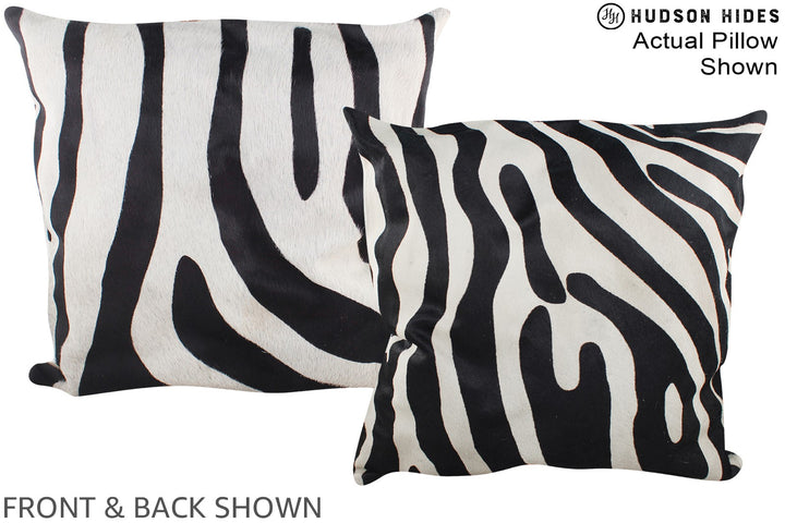 Zebra 20"x20" Brazilian Cowhide Pillow #A15010 by Hudson Hides
