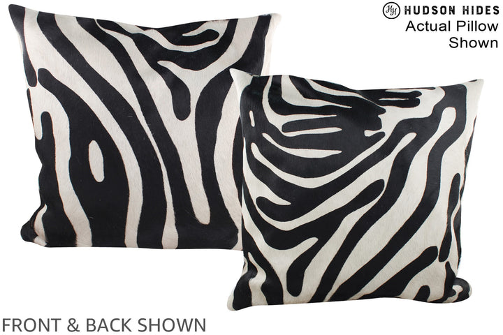 Zebra 20"x20" Brazilian Cowhide Pillow #A15019 by Hudson Hides