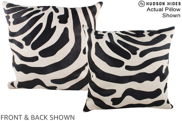 Zebra 20"x20" Brazilian Cowhide Pillow #A15030 by Hudson Hides