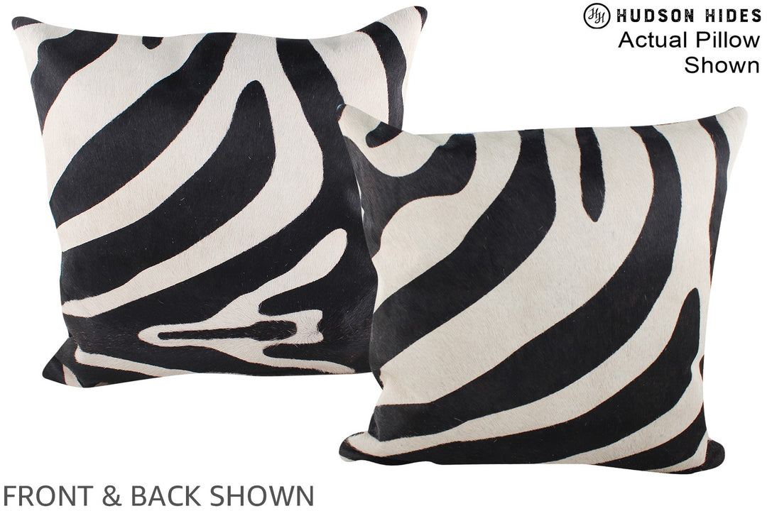 Zebra 20"x20" Brazilian Cowhide Pillow #A15042 by Hudson Hides