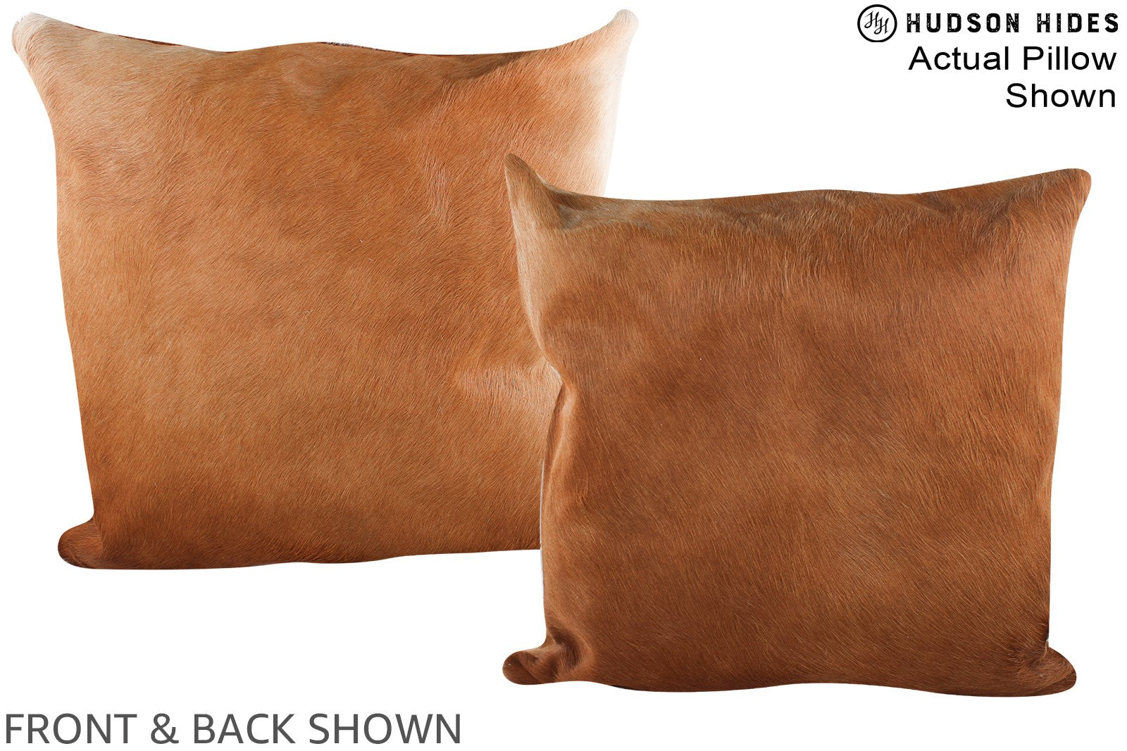 Solid Brown Cowhide Pillow #A15057