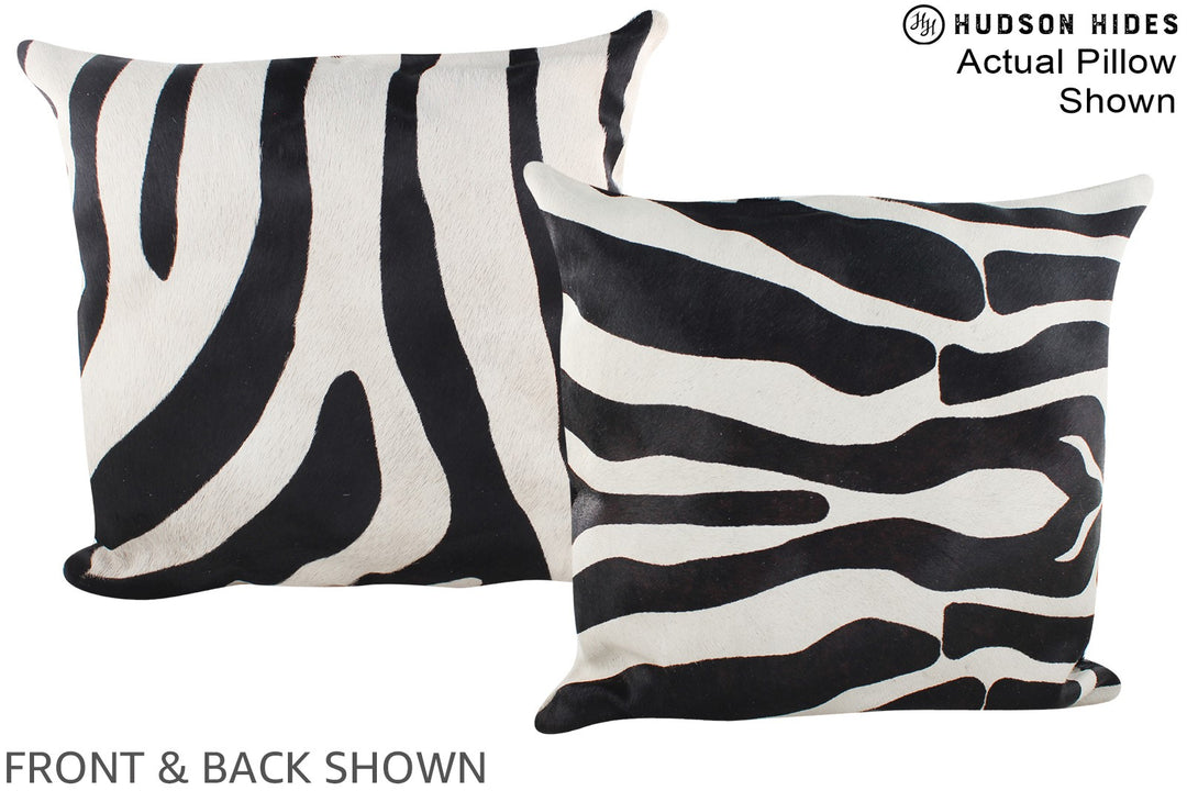 Zebra 20"x20" Brazilian Cowhide Pillow #A15060 by Hudson Hides