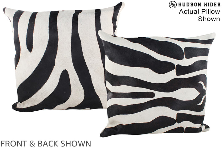 Zebra 20"x20" Brazilian Cowhide Pillow #A15060 by Hudson Hides