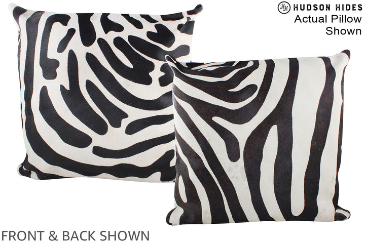Zebra 20"x20" Brazilian Cowhide Pillow #A15067 by Hudson Hides