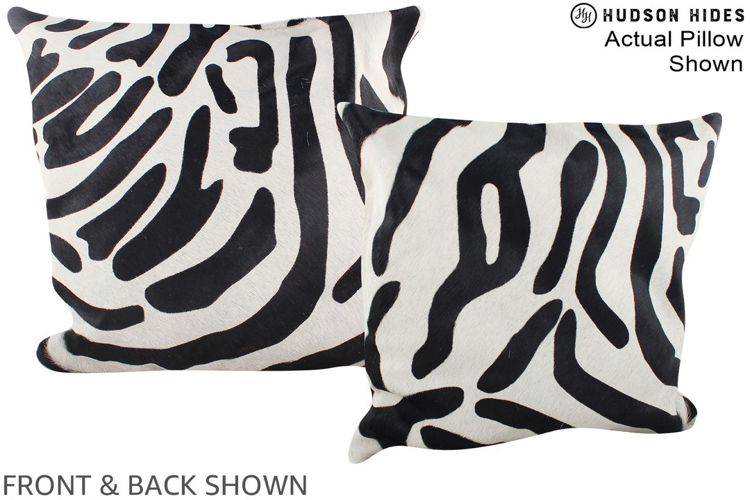 Zebra 20"x20" Brazilian Cowhide Pillow #A15068 by Hudson Hides