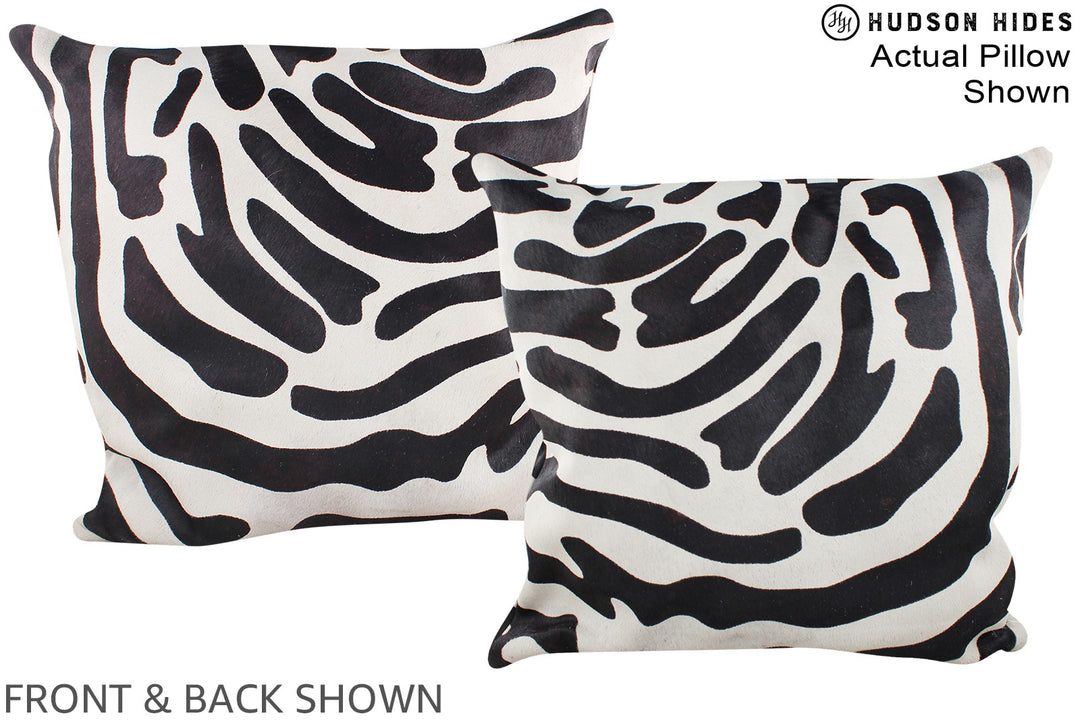 Zebra 20"x20" Brazilian Cowhide Pillow #A15071 by Hudson Hides