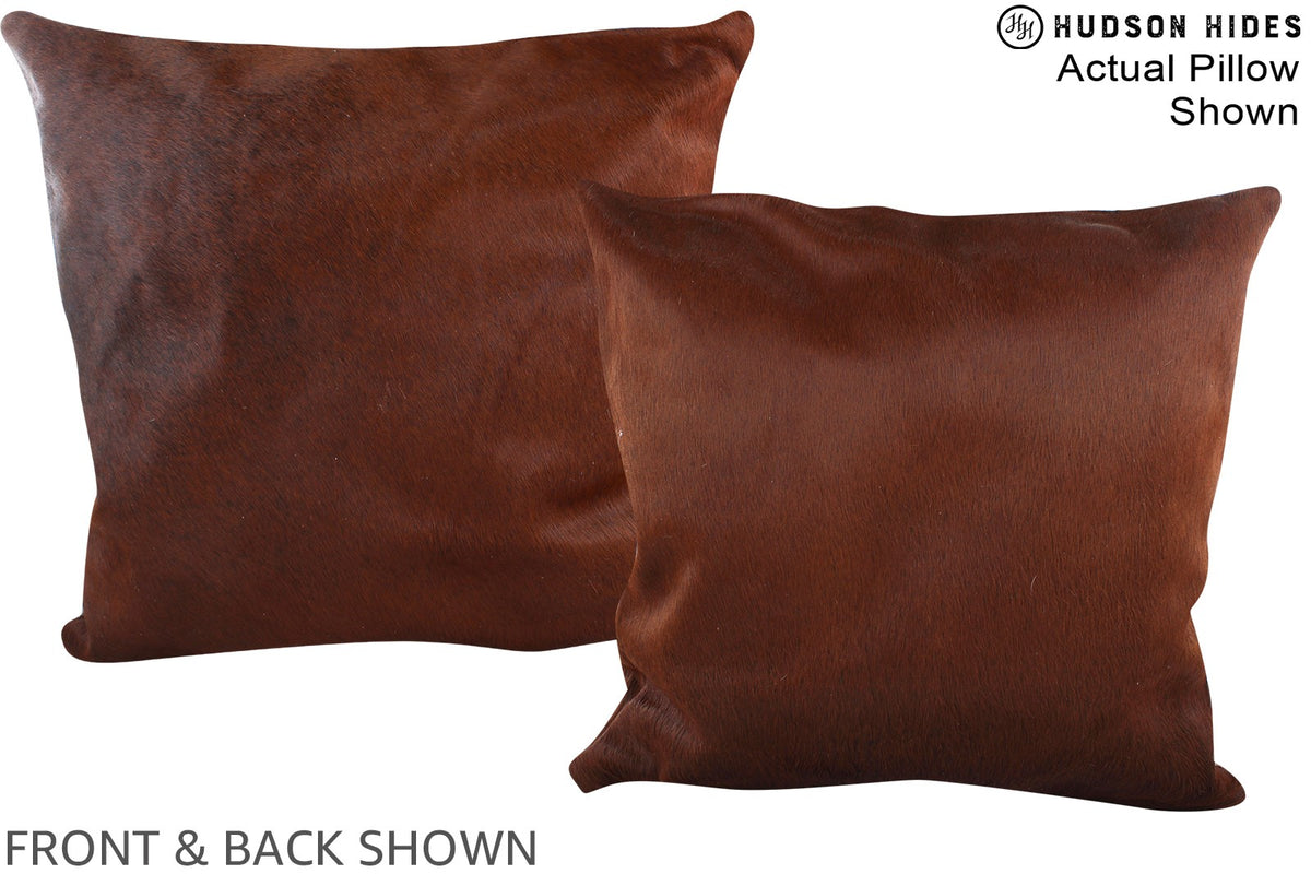 Solid Brown Cowhide Pillow #A15082