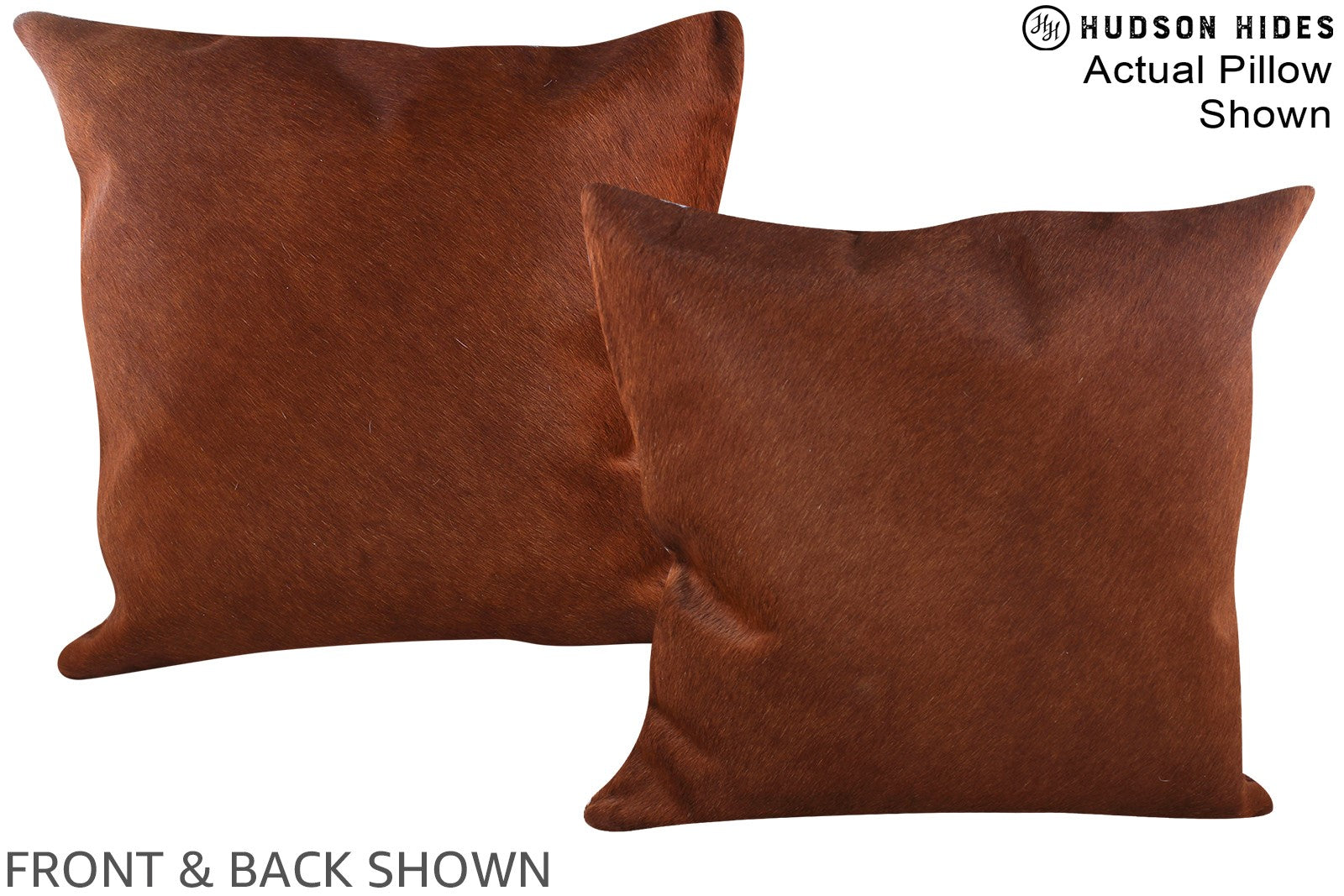 Solid Brown Cowhide Pillow #A15086
