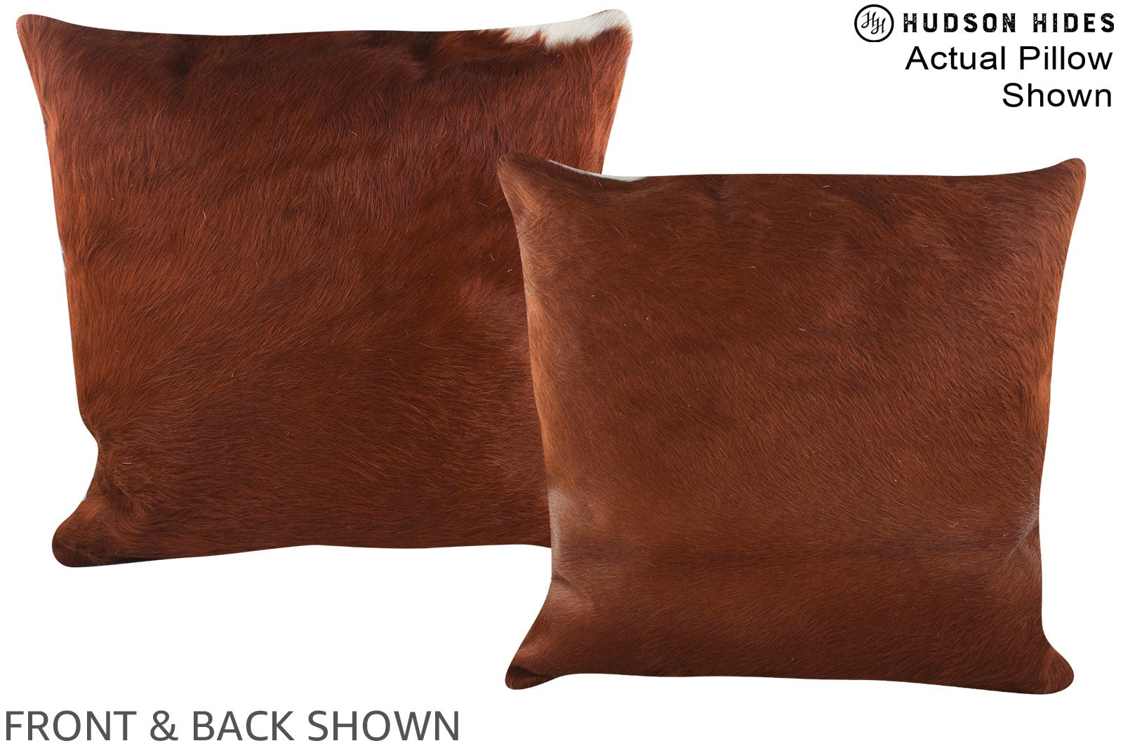 Solid Brown Cowhide Pillow #A15101