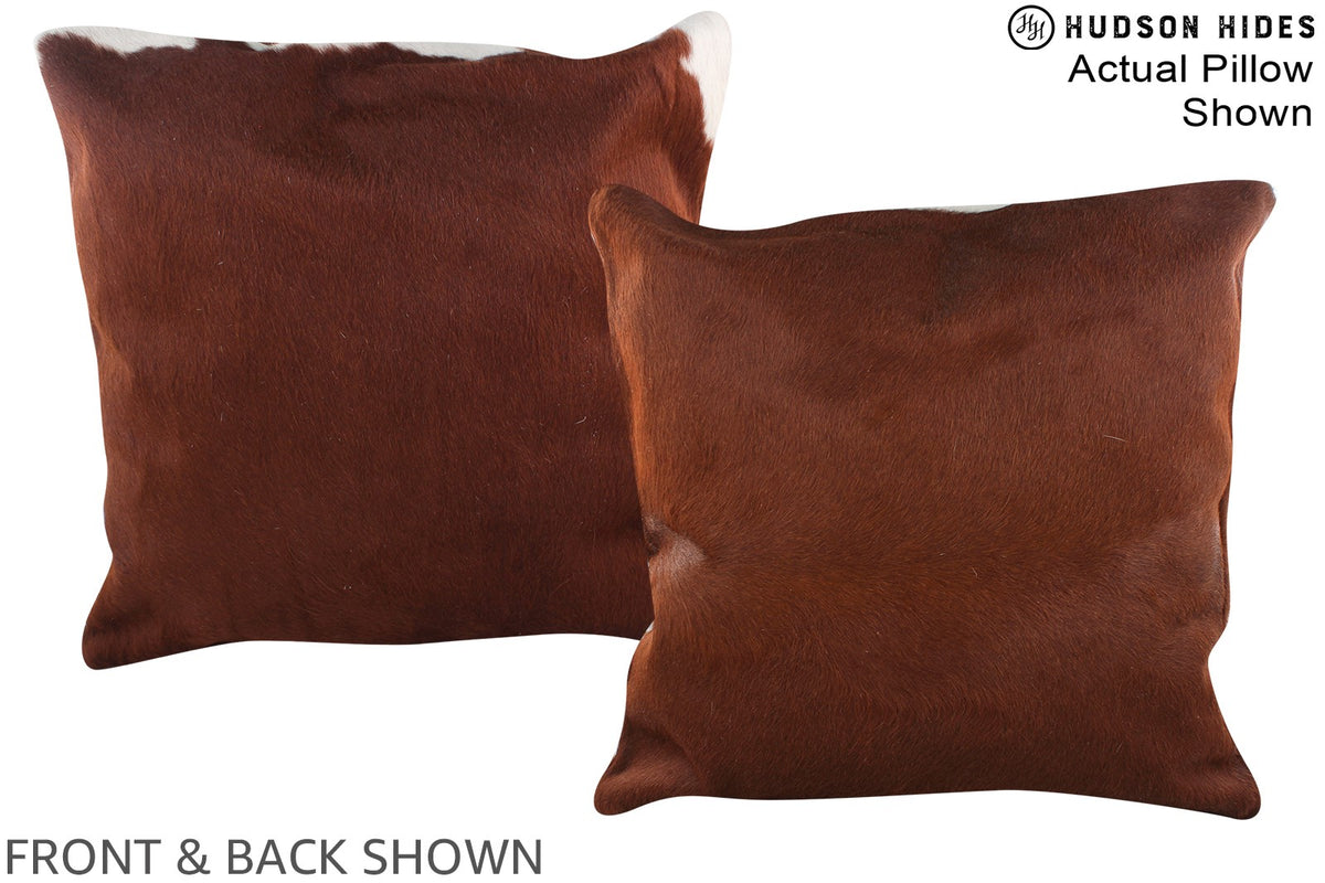 Solid Brown Cowhide Pillow #A15118