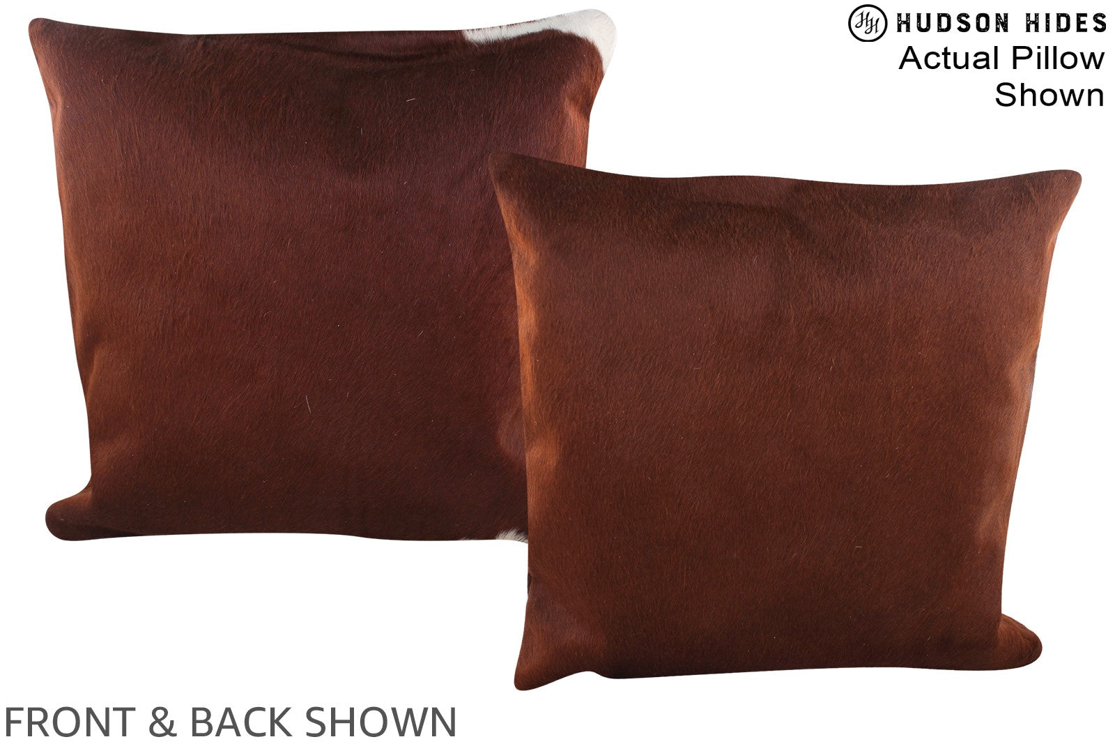 Solid Brown Cowhide Pillow #A15119