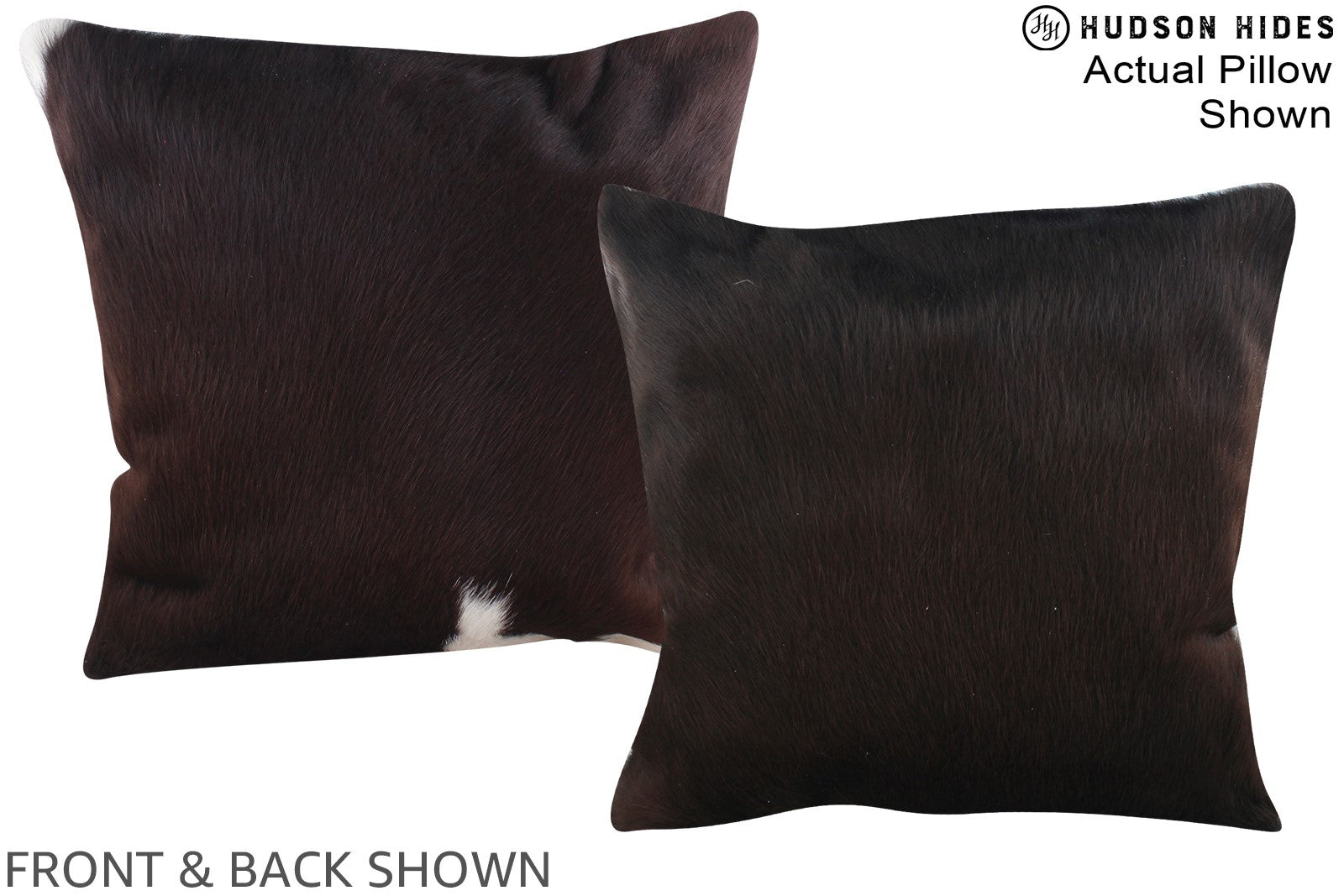 Solid Black Cowhide Pillow #A15126