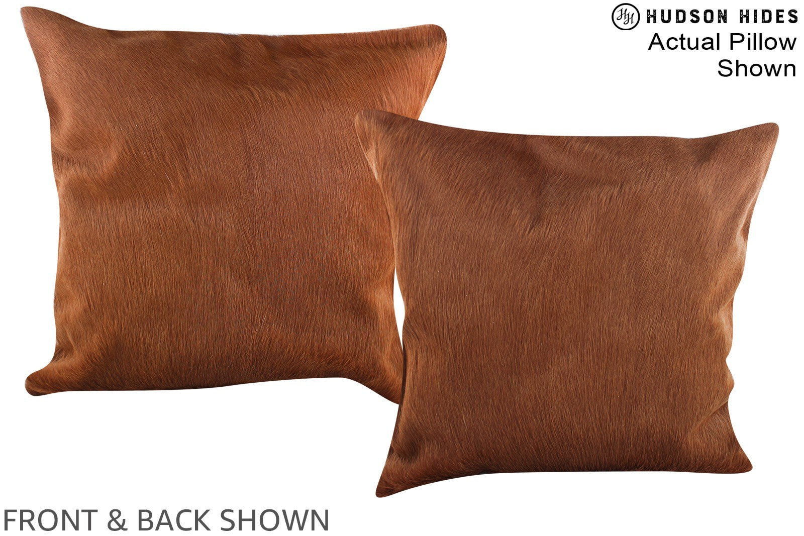 Solid Brown Cowhide Pillow #A15130