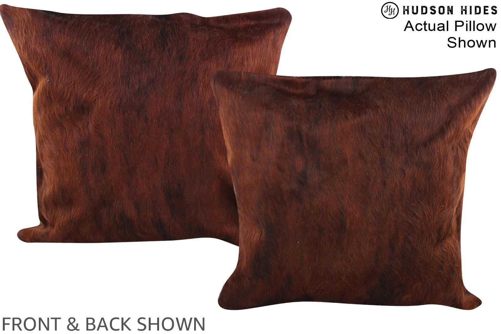 Solid Brown Cowhide Pillow #A15131