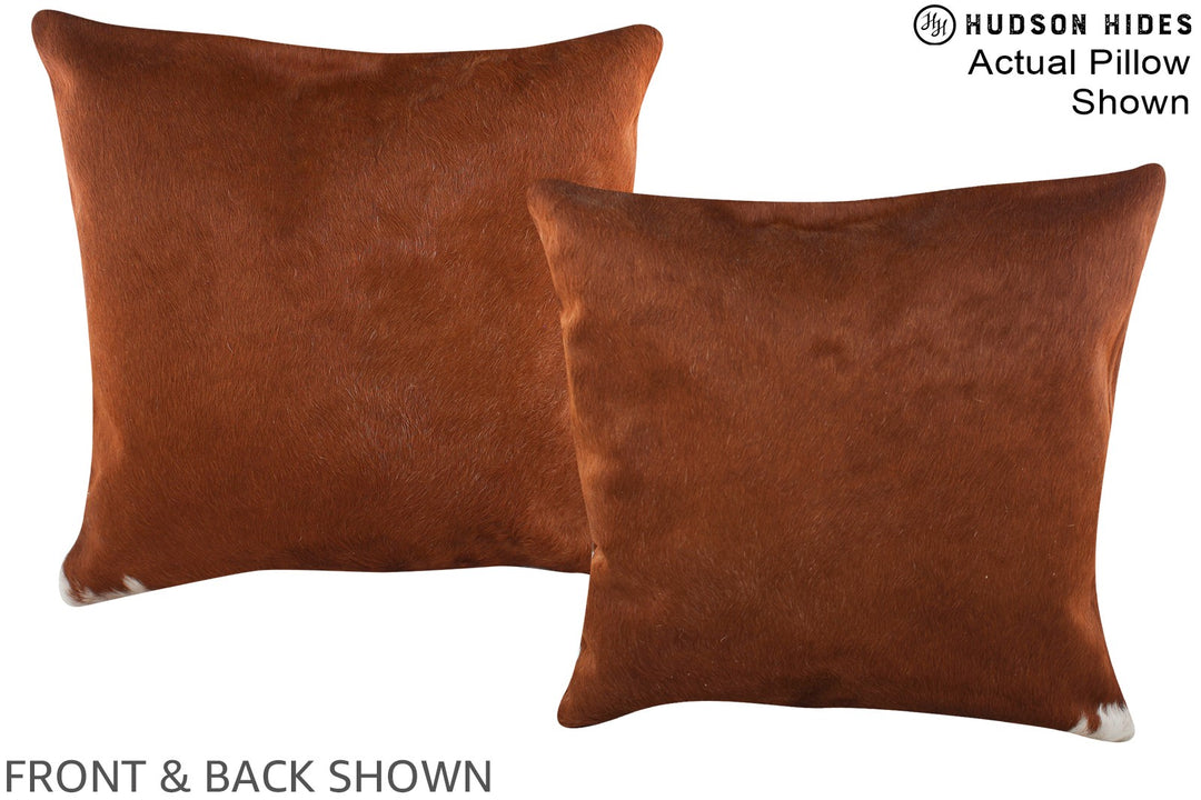 Solid Brown 20"x20" Brazilian Cowhide Pillow #A15145 by Hudson Hides