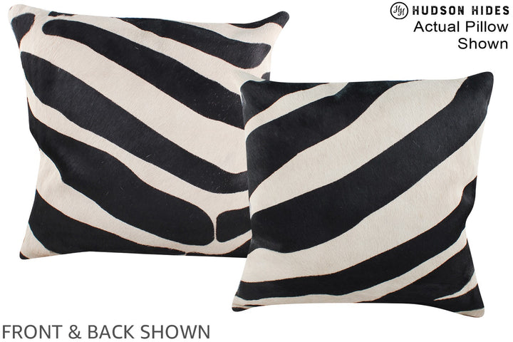 Zebra 16"x16" Brazilian Cowhide Pillow #A15151 by Hudson Hides
