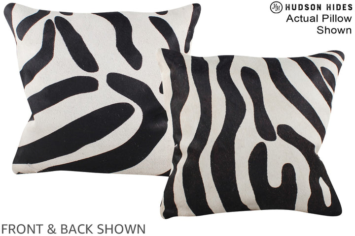 Zebra 16"x16" Brazilian Cowhide Pillow #A15172 by Hudson Hides