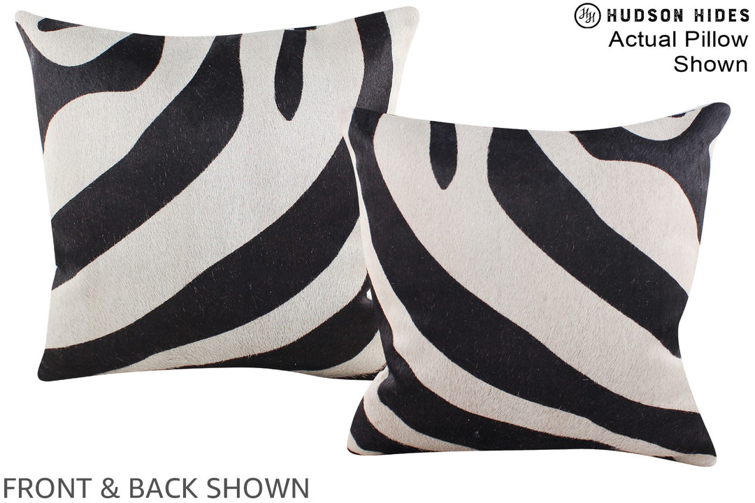 Zebra 16"x16" Brazilian Cowhide Pillow #A15200 by Hudson Hides