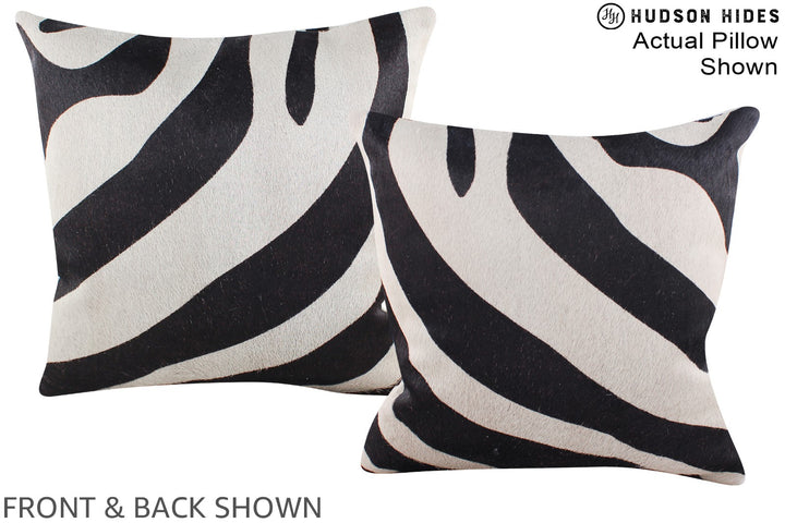 Zebra 16"x16" Brazilian Cowhide Pillow #A15200 by Hudson Hides