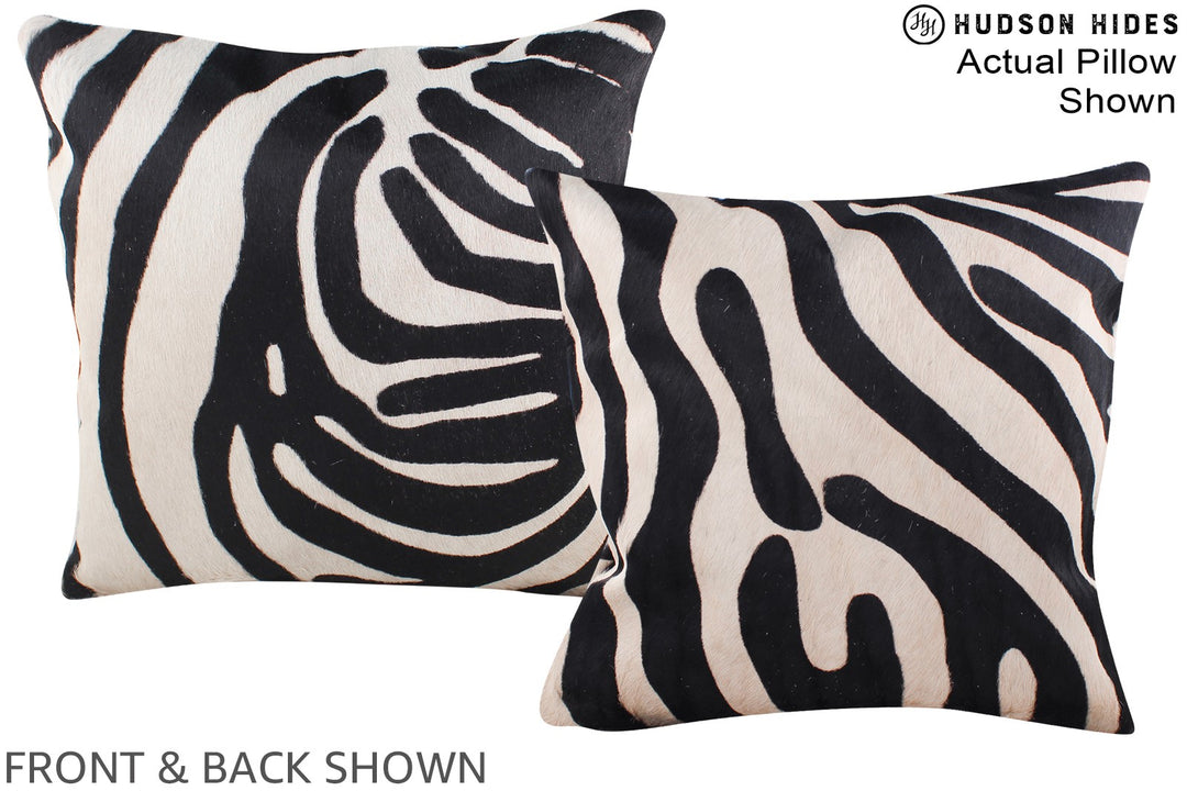 Zebra 16"x16" Brazilian Cowhide Pillow #A15201 by Hudson Hides