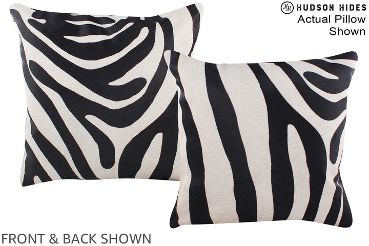 Zebra 16"x16" Brazilian Cowhide Pillow #A15208 by Hudson Hides