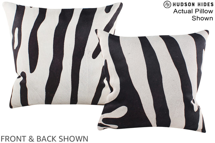 Zebra 16"x16" Brazilian Cowhide Pillow #A15225 by Hudson Hides