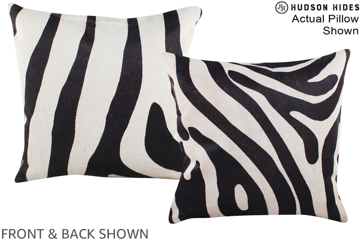 Zebra 16"x16" Brazilian Cowhide Pillow #A15228 by Hudson Hides