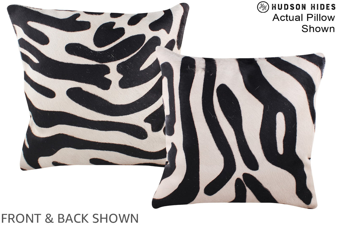Zebra 16"x16" Brazilian Cowhide Pillow #A15236 by Hudson Hides