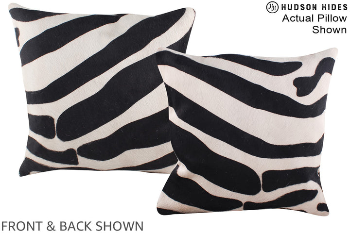 Zebra 16"x16" Brazilian Cowhide Pillow #A15238 by Hudson Hides