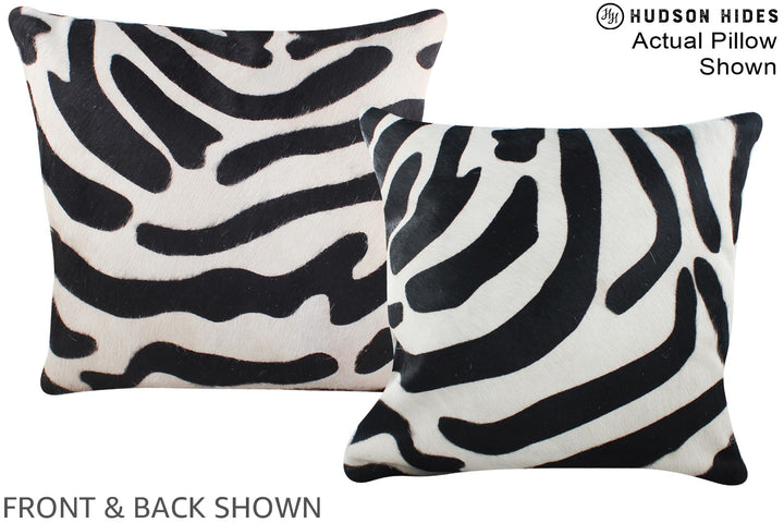 Zebra 16"x16" Brazilian Cowhide Pillow #A15243 by Hudson Hides
