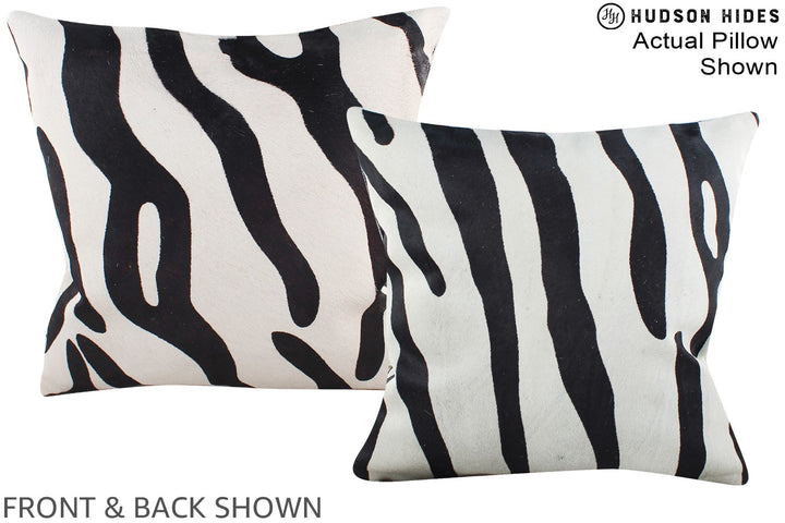 Zebra 16"x16" Brazilian Cowhide Pillow #A15247 by Hudson Hides