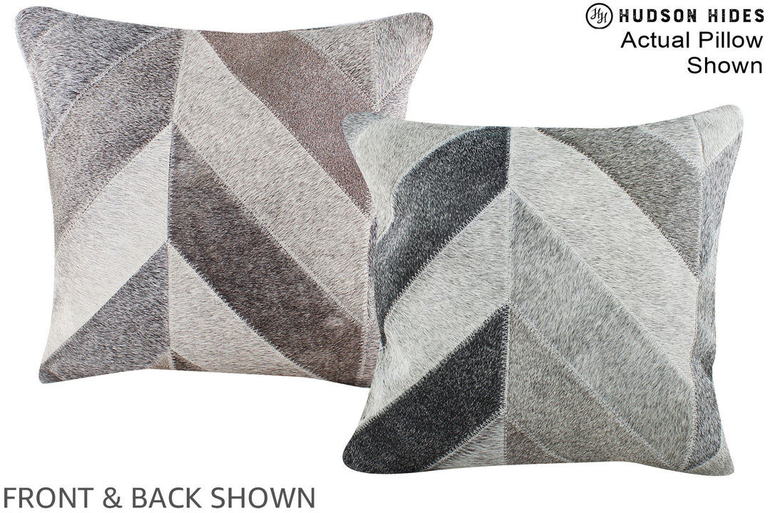 Patchwork 16"x16" Brazilian Cowhide Pillow #A15256 by Hudson Hides