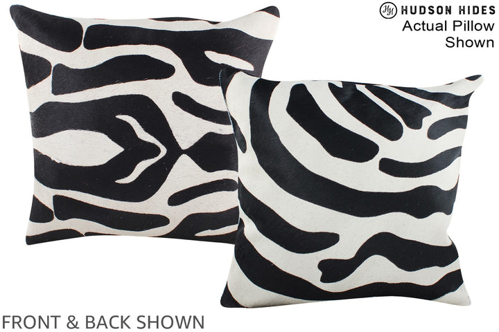 Zebra 16"x16" Brazilian Cowhide Pillow #A15258 by Hudson Hides