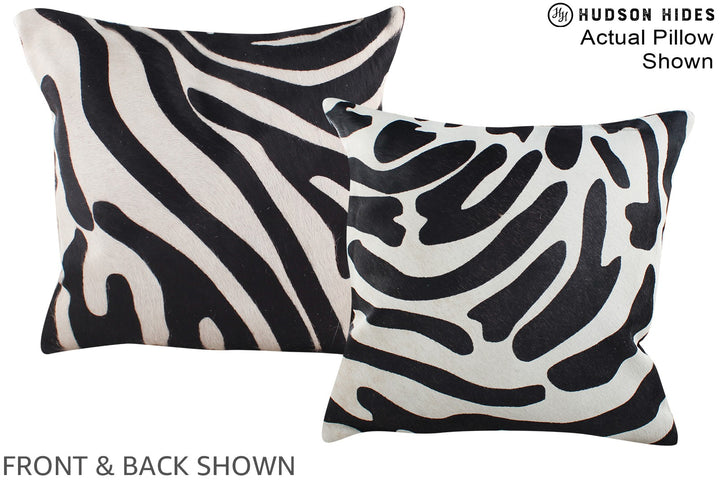 Zebra 16"x16" Brazilian Cowhide Pillow #A15261 by Hudson Hides