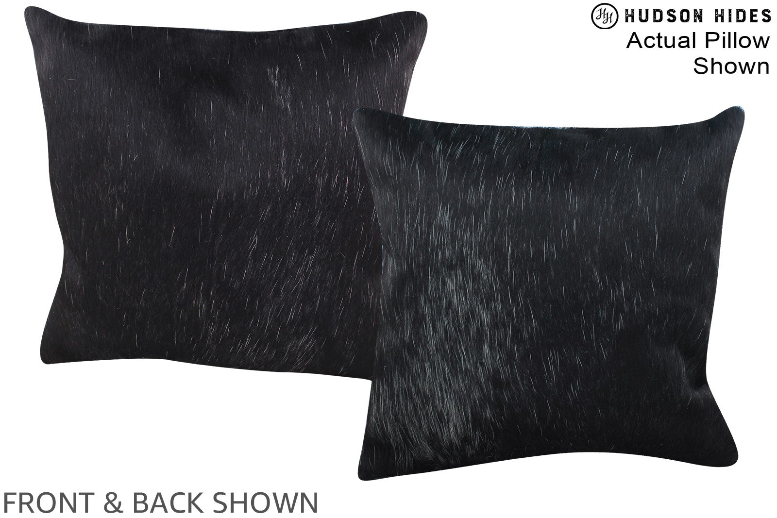 Solid Black Cowhide Pillow #A15265