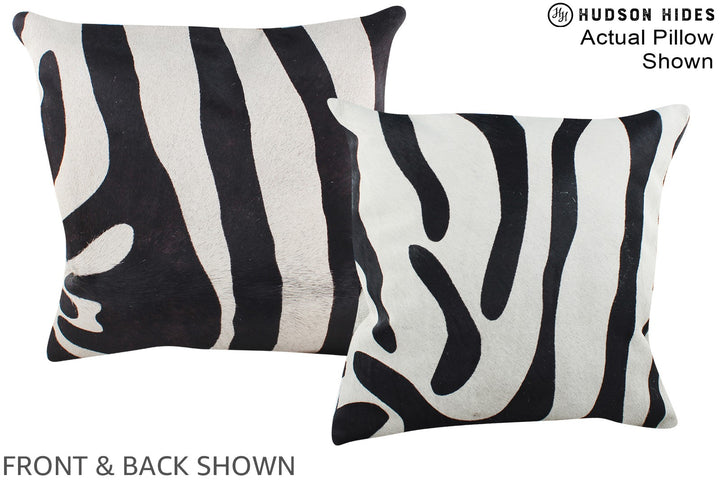 Zebra 16"x16" Brazilian Cowhide Pillow #A15266 by Hudson Hides