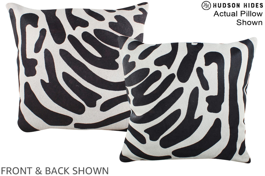 Zebra 16"x16" Brazilian Cowhide Pillow #A15281 by Hudson Hides