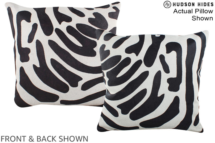 Zebra 16"x16" Brazilian Cowhide Pillow #A15281 by Hudson Hides