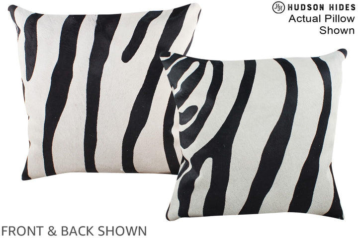 Zebra 16"x16" Brazilian Cowhide Pillow #A15290 by Hudson Hides