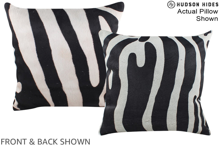 Zebra 16"x16" Brazilian Cowhide Pillow #A15309 by Hudson Hides