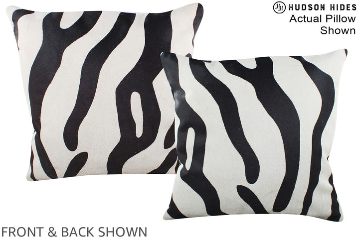Zebra 16"x16" Brazilian Cowhide Pillow #A15336 by Hudson Hides