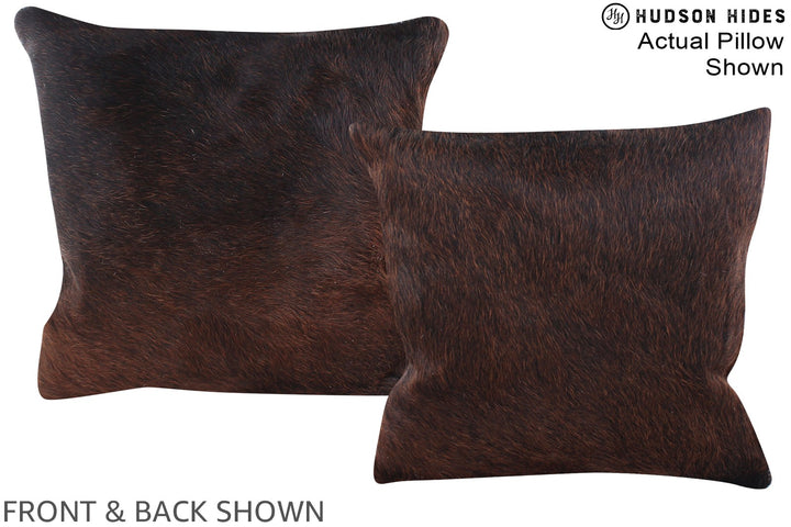 Chocolate 16"x16" Brazilian Cowhide Pillow #A15353 by Hudson Hides