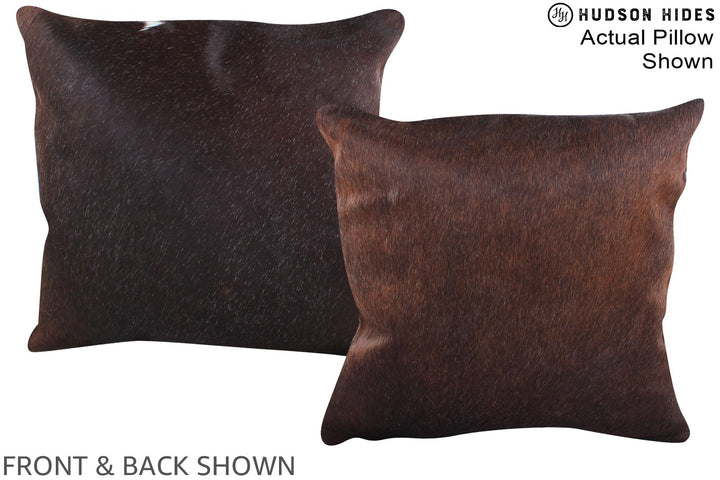 Chocolate 16"x16" Brazilian Cowhide Pillow #A15356 by Hudson Hides