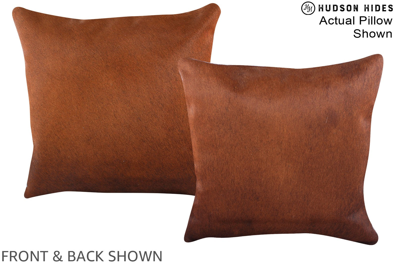 Solid Brown Cowhide Pillow #A15369