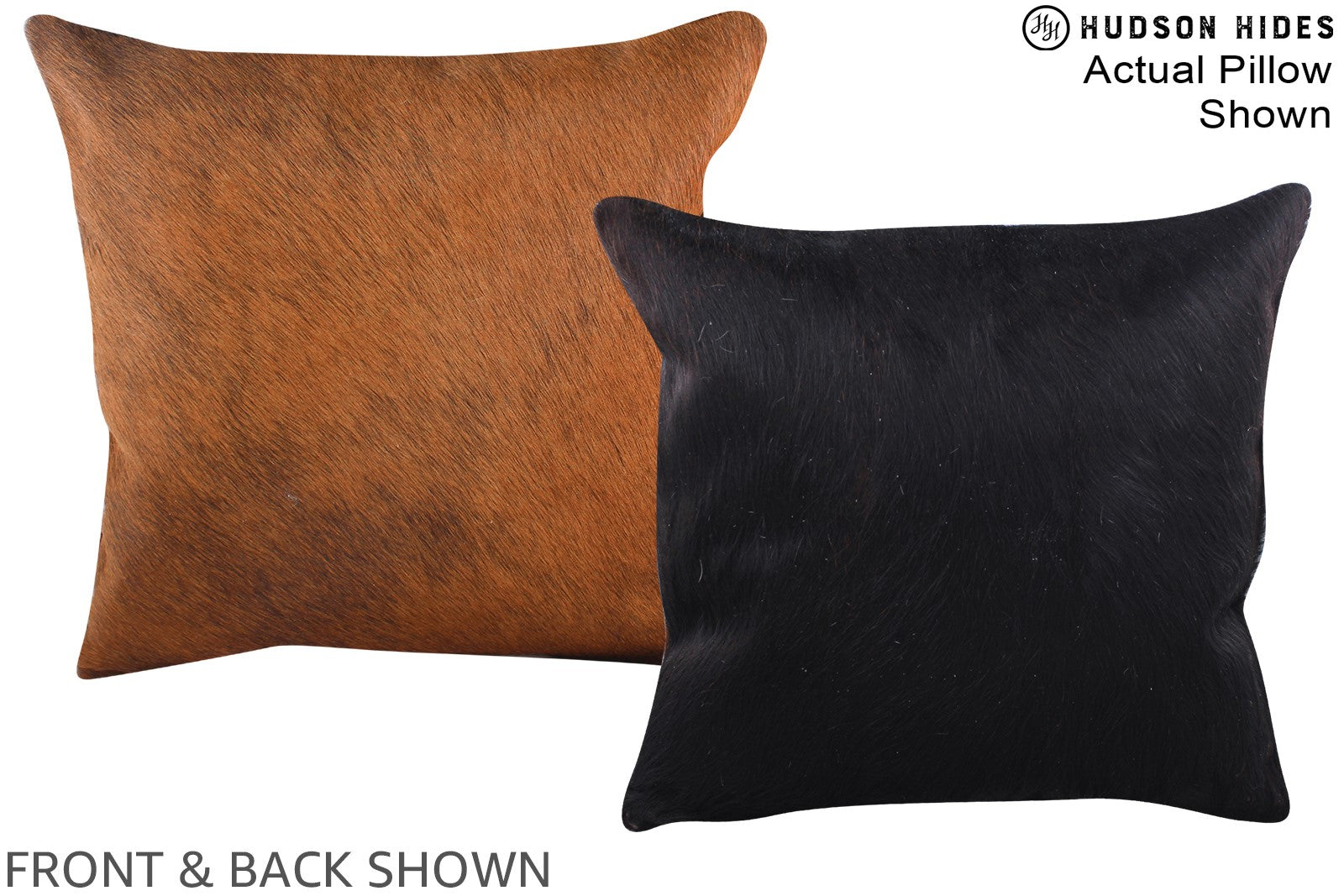 Solid Brown Cowhide Pillow #A15371