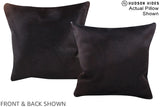 Solid Black 16"x16" Brazilian Cowhide Pillow #A15374 by Hudson Hides